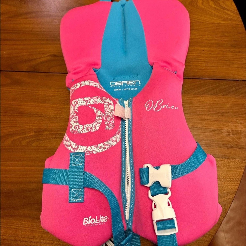 Pink Swim Life Jacket with Secure Buckle - Infant (30 lbs or less)